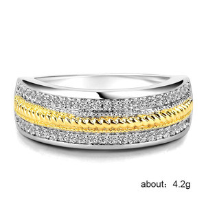 Anello Bicolore per Donne, Gioiello Elegante e Scintillante, Vendita all'Ingrosso - Product Image 5