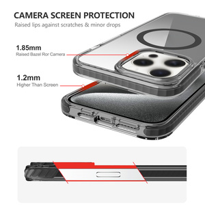 Funda magnética a prueba de golpes transparente Clear Bumper Hybrid PC TPU para <span class=keywords><strong>iPhone</strong></span> 16/15 Pro/15 Pro Max - Product Image 6