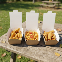Bol en papier carré jetable épaissi avec couvercle intégré, boîte à lunch anti-fuite pour salade, pâtes, boîte à repas rapide