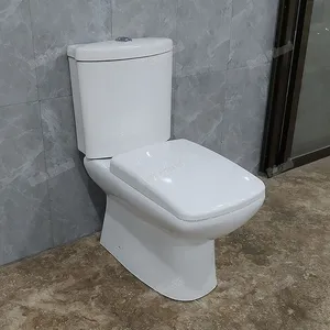 Meilleure vente au Soudan Washdown deux pièces toilette P-Trap 180mm avec CE salle de bain sanitaire en céramique Wc toilette