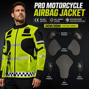 Veste <span class=keywords><strong>de</strong></span> moto avec airbag, haute visibilité, réfléchissante argentée, certifiée CE, imperméable, respirante, grande taille, en Oxford 600D, OEM ODM - Product Image 2
