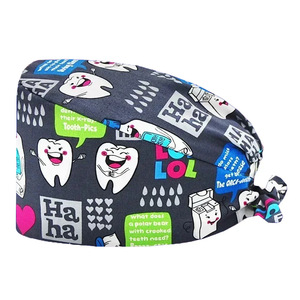 Bonnet chirurgical en coton avec motifs amusants, unisexe, respirant, réutilisable pour les professionnels de la santé, taille adulte, uniforme imprimé numériquement - Product Image 6
