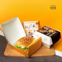 Boîtes à hamburger en papier pour la vente à emporter, fournies par l'usine, pour les camions de restauration rapide