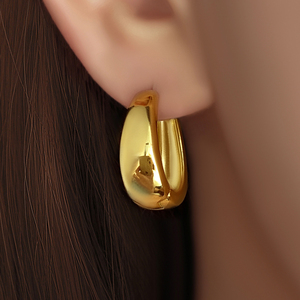 ต่างหูห่วงแบบคลาสสิก ชุบทองและเงิน ทำจากทองเหลือง เหมาะสำหรับทุกเพศ - Product Image 6