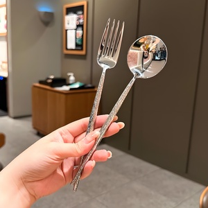 Juego <span class=keywords><strong>de</strong></span> cubiertos <span class=keywords><strong>de</strong></span> acero inoxidable 304 martillado, tenedores, cucharas, cuchillos para carne, ensalada, postre, cubertería para bodas, fiestas, utensilios <span class=keywords><strong>de</strong></span> mesa. - Product Image 4