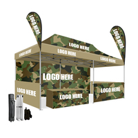 Gazebo publicitaire robuste et imperméable de 10x20 pieds avec cadre en aluminium, impression personnalisée du logo, coloré, pour exposition et salon professionnel