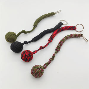 Emergencia paracord supervivencia <span class=keywords><strong>mono</strong></span> puño al por mayor autodefensa llavero Bola de metal supervivencia llavero - Product Image 5