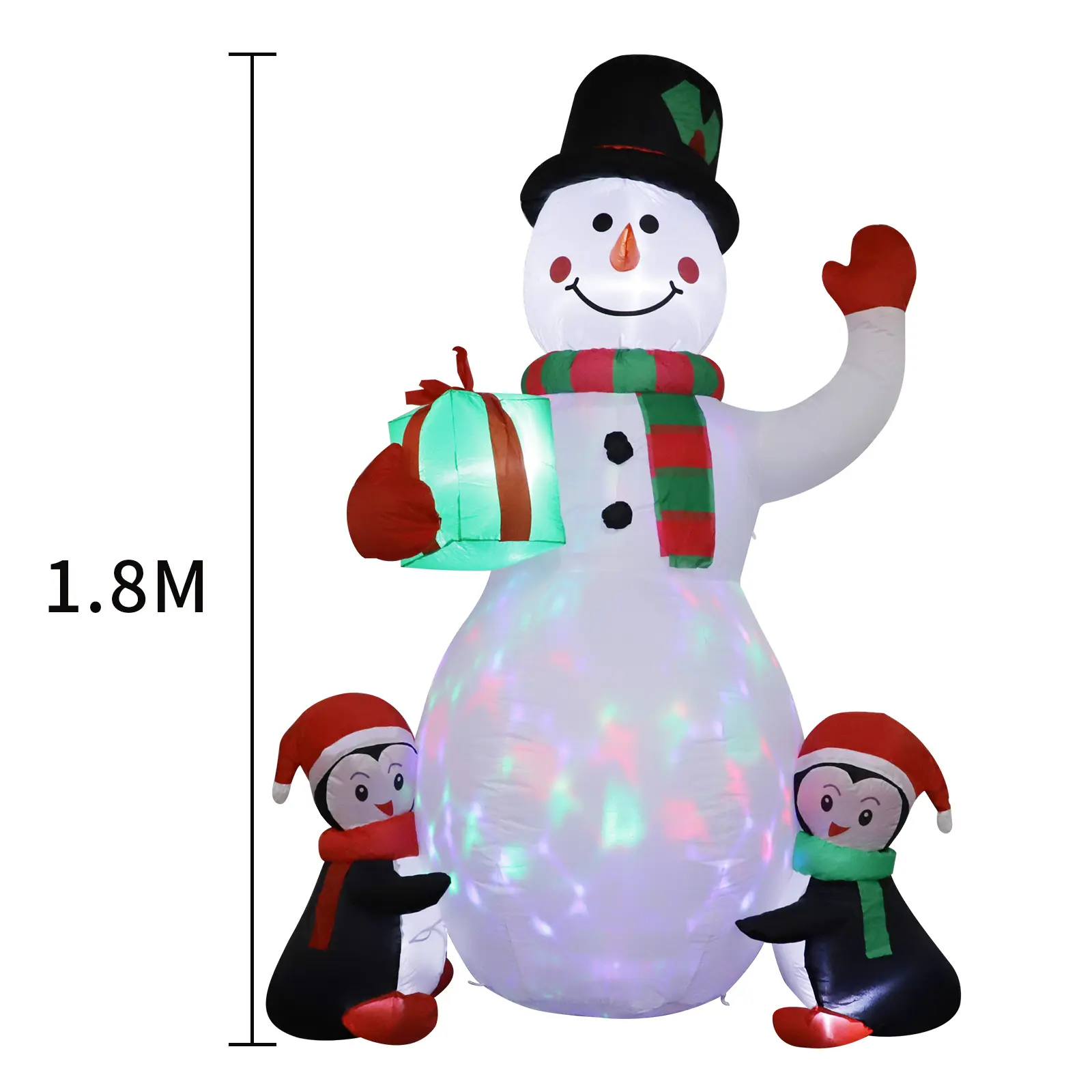 Bonhomme de neige de Noël gonflable avec lumière LED intégrée éclairée bonhomme de neige extérieur cour pelouse jardin pour la décoration de fête de Noël