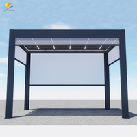 Pergola bioclimatique en aluminium avec toit à lamelles télécommandées, imperméable, pour jardin, pergola extérieure