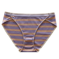 Culottes grande taille créatives style sportif dégradé à rayures sexy avec fente haute et entrejambe 100% coton sans couture pour femme