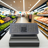 Teclado POS KB81 USB Totalmente Programable con Lector de Tarjetas Magnéticas, 81 Teclas para Sistemas POS de Supermercado, Gran Venta