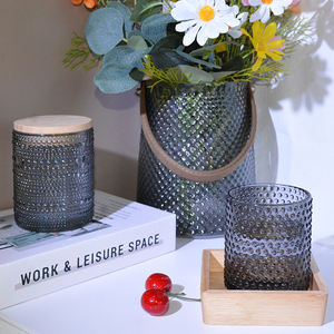 Prezzo di fabbrica nuovo stile urto superficie di vetro vaso <span class=keywords><strong>e</strong></span> vaso di candela set da tavola per la decorazione - Product Image 2