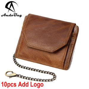 กระเป๋าสตางค์ AndoBag RFID Block แบบสั้นสำหรับผู้ชาย วินเทจ ใส่บัตรได้ หนังวัวแท้ พร้อมช่องใส่เหรียญและสายคล้องคอ รุ่น 880 - Product Image 1