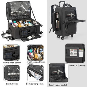 Maleta de Maquillaje Profesional con Ruedas, Organizador de Maquillaje de Viaje de Poliéster 600D <span class=keywords><strong>para</strong></span> Enseñanza - Product Image 6