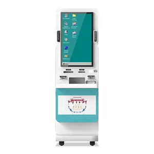 Official Management Building Self Service Kiosk Payment Terminal Metal Key Board Qr Code Scanner Printer Pos Location