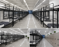 Lit superposé en métal pour adultes et enfants, lits superposés en acier robustes pour dortoirs, auberges, fournisseur de meubles de chambre à coucher