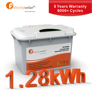 Batterie LiFePO4 Felicitysolar 12,8 V 1,28 kWh Série FLA12100 - Plus de 6000 cycles 95 % DOD avec BMS intelligent pour onduleurs solaires - Product Image 1
