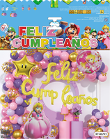 Super Mario Theme Grün Blau Lila Latex Ballon Spanisch Alles Gute zum Geburtstag Dekoration liefert Party Ballon Sets