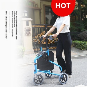 <strong>Three</strong> <strong>Wheeled</strong> <strong>Walker</strong> Foldable Walking Aid Shopping Bag <strong>Three</strong> <strong>Wheeled</strong> Rehabilitation Equipment Elderly - Product Image 1