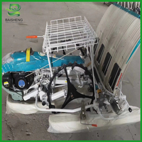 Repiqueuse de riz à 6 rangs, machine à planter le riz autopropulsée, repiqueuse de riz à démarrage électrique à montage frontal et à conducteur marchant à pied