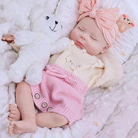 Poupée Reborn Fille Corps Entier en Silicone Souple de 18 Pouces, Réaliste, pour Collection, Compagnon d'Âge Avancé, Accessoire de Photographie de Bébé et de Cinéma