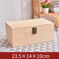 Boîte à Bijoux Rectangulaire en Bois Massif de Haute Qualité avec Couvercle Rabattable