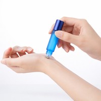 Flacon roll-on en verre dépoli coloré de 10 ml de qualité supérieure, anti-fuite, à paroi épaisse, pour parfum et huiles essentielles, finition mate