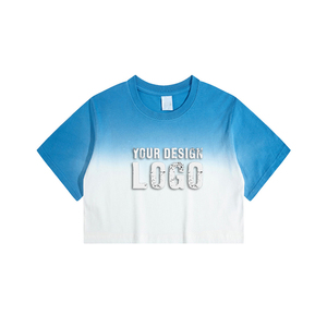 Camiseta Corta Sexy con Logotipo Personalizado y Color Degradado, Estilo Spice Girl, Informal, para Yoga, Deporte, Holgada, Transpirable, para Mujer - Product Image 6