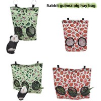 Sac de nourrissage portable rectangulaire imperméable pour lapin, chinchilla, cochon d'Inde, distributeur de foin, pochette de voyage pour aliments pour animaux de compagnie