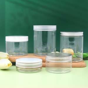 100ml 200ml 300ml 400ml 450ml 500ml 550ml 食品グレードPETプラスチック製デザートジャー、ナッツ、ジャム、アイスクリーム用のカスタム蓋付き - Product Image 1