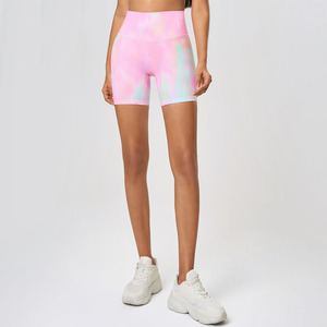 Shorts de sport taille haute pour <span class=keywords><strong>femme</strong></span>, doux et extensibles, effet push-up, contrôle du ventre, pour yoga, entraînement, gym, course à pied, cyclisme, fitness - Product Image 6