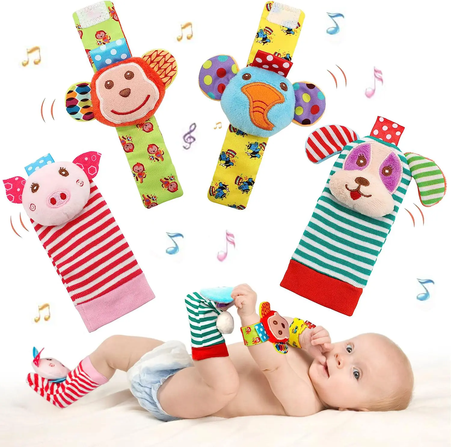 बेबी खिलौने कलाई झुनझुने फुट फाइंडर रैटल सॉक बेबी टॉडलर खिलौना रैटल खिलौना 0 1 2 3 साल के छोटे लड़कों या लड़कियों के लिए
