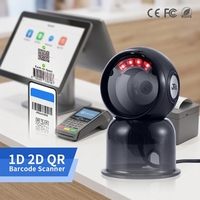 Lecteur de codes-barres 2D de bureau JR T62 CMOS, scanner d'images, détection automatique à 360 degrés, lecteur de codes QR USB haute vitesse