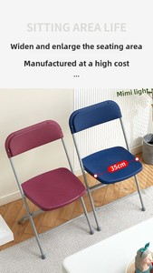 Silla de Comedor Plegable Moderna y Minimalista de Metal con Respaldo, Portátil para Bodas y Eventos al Aire Libre - Product Image 3