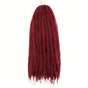 Extensions de tresses synthétiques haute température en une seule pièce, style Big Caterpillar Wig Afro Kinky Twist, pour crochet - Product Image 6