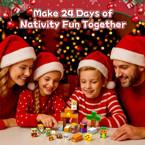 24 jours bas de noël compte à rebours nativité ensemble Figurines scène compte à rebours calendrier de l'avent tige jouet blocs magnétiques - Product Image 4