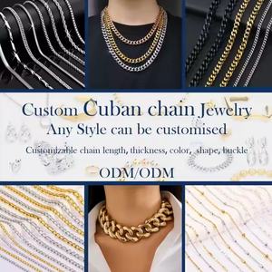 Chaînes en acier inoxydable personnalisées en gros pour femmes et hommes, colliers tendance, bijoux de corps pour anniversaires, ne se décolore jamais - Product Image 5