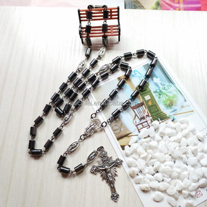 Ematite Nera Del <span class=keywords><strong>Rosario</strong></span> di Pietra 8 millimetri <span class=keywords><strong>Collana</strong></span> di Perle - Product Image 5