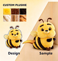 Usine de jouets en peluche avec faible quantité minimale de commande, conception personnalisée, figurines d'abeilles, mascottes animales douces et oreillers à câliner.