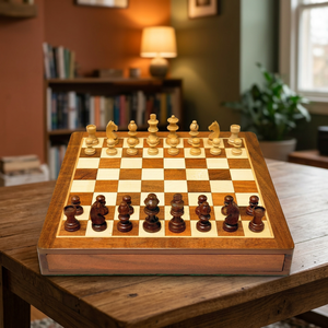 High Grade Wooden Chess Set Handmade With Drawer Storage For Playing - Product Image 1