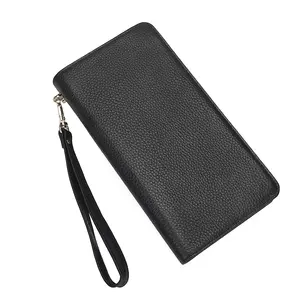 Chinese Factory Custom genuine leather clutch bag men and women pouch for wholesale designer Leather Clutch Wallet