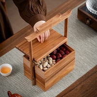 Table à thé de style chinois en bois de noyer massif, faite à la main, polie, pour le salon, décoration de la maison, plateau décoratif pour fruits