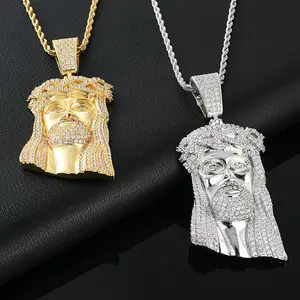 Sıcak satış altın dolu takı buzlu Out kolye kolye Hip hop 18K dini takı