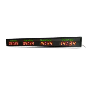 [На заказ] настенные цифровые светодиодные часы часового пояса и мировые часы интеллектуальный чип точного времени