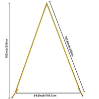 Arche de mariage triangulaire dorée de 8,5 pieds, support robuste en fer pour toile de fond, cadre portable écologique et réglable pour cérémonies et fêtes
