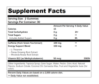 Gummies Énergétiques OEM Pré-Entraînement avec Vitamine B12, Thé Vert, Soutien Énergétique et Métabolique