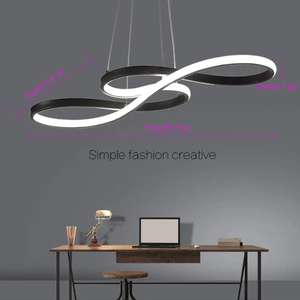 Lampe suspendue moderne de bureau 50W avec anneau lumineux irrégulier plafonnier LED contemporain - Product Image 5