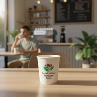 Gobelets à café jetables en papier double paroi enduit de PE, personnalisables OEM/ODM, 7oz-16oz, pour boissons chaudes