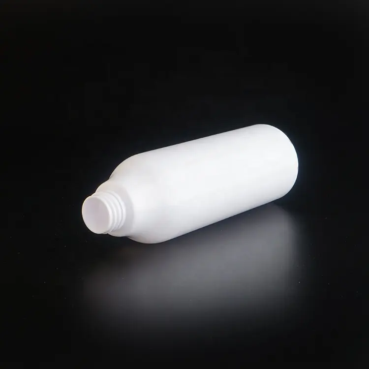 Hot Stamping Cosmetic No Printed White Round 500ml Plastic Pet Bottles
