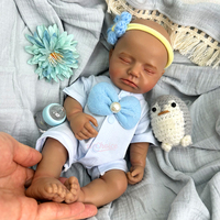 Poupée Reborn Mini de 12 pouces en silicone solide avec cils implantés, veines visibles, légère, nouveau-né, pour jeu interactif parent-enfant
